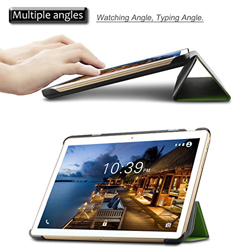 Xido Z90 / ACEPAD A96 10 Zoll (9.6″) Hülle Case- Infiland Ultra Dünn Tri-Fold Muschel PU Leder Schlank Superleicht Ständer Shell Cover Schutzhülle Etui Tasche für 9.6″ Android Tablet-PC Inklusive XIDO Z90 10 Zoll (9.6″) Tablet Pc, ACEPAD A96 10 Zoll (9.6″) Tablet PC, Artizlee 10 Zoll (9.6″) Tablet PC ATL-26(Überprüfen Sie bitte die Details der kompatibelen Tablet-Modell-Liste in Produktbeschreibung)(Grün) - 4