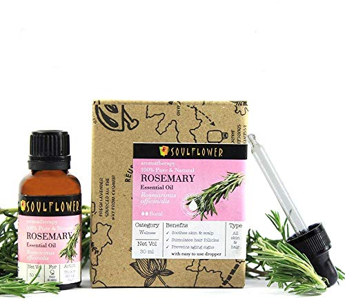 Soulflower Rosemary Pure Aroma Essential Oil, 30ml