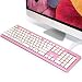 Produktbild Hi-azul Ergonomie Ultra dünn Verdrahtete Tastatur Schokolade Ruhige, wasserdichte Tastatur mit schwimmenden Schlüsselkappen für Büro und Hausgebrauch (Rosa)