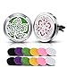 Produktbild INFUSEU 2PCS ätherisches Öl Duft Diffusor Auto Lufterfrischer Vent Clip Durable Edelstahl Ahornblatt & Retro Blume 2 Muster Medaillon für Auto, Wohnzimmer, Büro