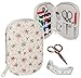 Produktbild 29 tlg. Set - gefülltes Reiseetui / Näh-Etui - mit Schere & Zubehör - " Blüten - Nostalgie " - Grundausstattung - für zu Hause & die Reise Nadeletui / Nähset - Nadel - Reisenähset - " erste Hilfe - Nähset " - Anfänger & Fortgeschrittene nähen Nähset - Nähetui / Reiseset für Notfälle / Camping