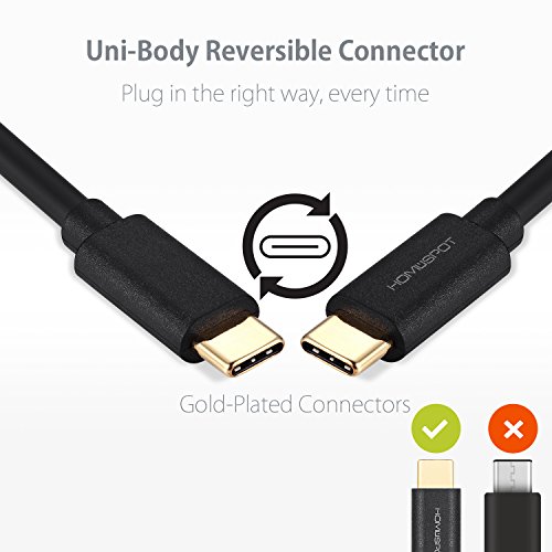 HomeSpot USB 3.0, 16 cm kurzes Typ USB-C auf USB-A-Kabel Weiblich, USB 3.0 SuperSpeed OTG Kabel für Apple MacBook, Chromebook Pixel und viele andere USB C kompatible Geräte (6.2″/16.2cm) - 3