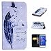 Produktbild LMAZWUFULM Hülle für Huawei P8 Lite 2017 / Huawei P9 Lite 2017 / Honor 8 Lite (5,2 Zoll) PU Leder Magnetverschluss Brieftasche Lederhülle Malerei 3D Dreidimensional Feder und Adler Muster im Bookstyle mit Stent-Funktion und Karten Slot Schutzhülle Ledertasche Flip Cover für Huawei P8 Lite / P9 Lite 2017 / Honor 8 Lite