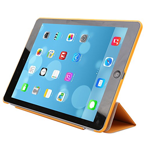 Besmall iPad Air iPad 5 Hülle – Ultra Dünn Edles Schutz Hülle Smart Cover Case PU Leder Schutztasche Etui Schale + Back Case inkl.Displayschutzfolie Reinigungstuch Stift für Apple iPad Air 1/ iPad 5 – Mit Standfunktion & Auto Sleep Wake up Funktion (iPad Air 1, Schwarz)XKZT53H - 3