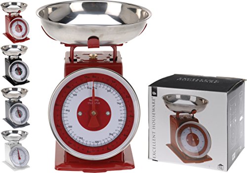 Retro Küchenwaage 5 kg (Rot) - 4