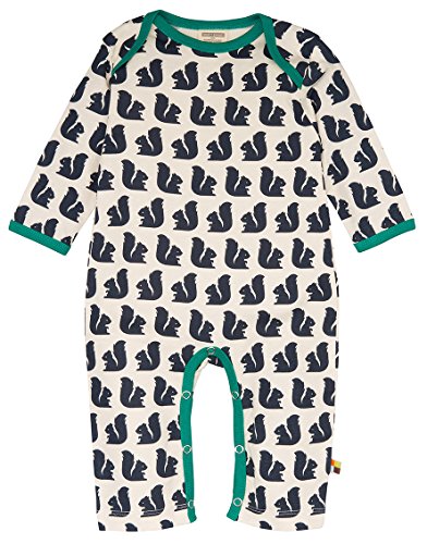 loud + proud Unisex Baby 258 Full Animal Print Footies, Blue (midnight Mi), 6-12 months (Manufacturer size: 74/80)