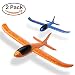 Produktbild Romote 2 Pack von Flugzeug Handbuch Wurfspaß herausfordernde Outdoor Sport Spielzeug Modell Schaum Flugzeug Beste Geschenk für Kinder (Blau und Orange)