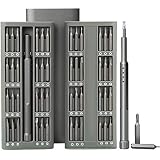 【Kits de destornillador portátiles 】 caja de aleación de aluminio compacta hace que sea fácil de transportar o almacenar en cualquier lugar, ligero y portátil. El diseño de botones mantiene todas las herramientas seguras. El soporte de brocas magnéticas hace que todos los bits de este conjunto de destornillador de precisión estén bien organizados y no se deslizarán fuera de lugar. Regalo prefecto para usted y sus amigos o familias que les gusta hacer reparaciones y como DIY.