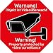 Produktbild Kamera Warnaufkleber (10 Stück) mit UV-Schutz für Fenster, Tür, Garagentor, Haus, Kellerfenster, Aussenklebend Kamera Aufkleber „Warnung - Objekt ist Videoüberwacht“ Hinweis Abschreckung Videoüberwachung als Einbruchschutz zum Abschrecken von Einbrechern