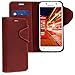 Price comparison product image kalibri Wallet Case for Samsung Galaxy A5 (2017) - Genuine Leather Book Style Protective Cover with Card Slot - Dark Red