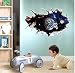 Zooarts 3D Outer Space Astronaut Wall Stickers Removable Wall Decals Art Decor Vinyl Kids Child Room Mural