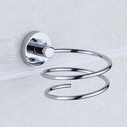 Weare Home Edelstahl Spirale Form Silber Haartrocknerhalter Föhnhalter, Modern Chrom Beschichtung Rostfrei Wandmontage für Küche Haltbar Badzubehör Badaccessoires Dekor - 4
