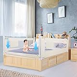 【Buen sueño para niño】La barra de cama ofrece a los más pequeños una gran protección al dormir, con la protección de caída, protección para el niño, pueden dormir con sonido o relajarse.