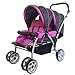 FoxHunter Baby Toddler Tandem Double Stroller Twin Pushchair Pram Buggy Travel With Rain Cover Purple New
