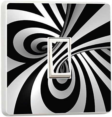 Black and White 3D Swirl Light Switch Sticker Cover (14910839) 3D Swirl