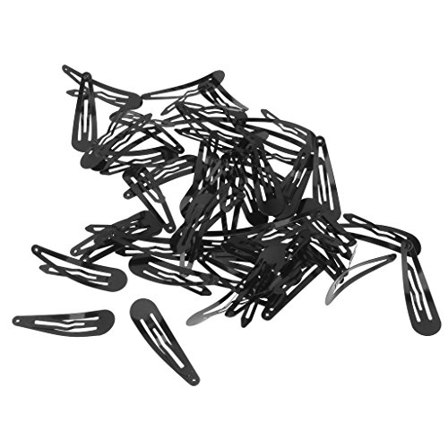 Pack of 50 Black Snap Clips Snap Hair Clips Barrettes Pins Hair Bow DIY Craft