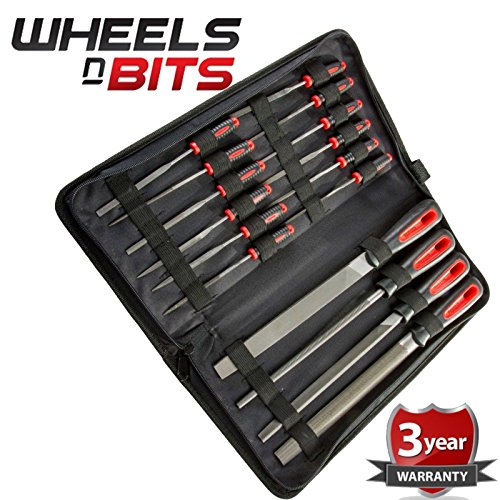 Neu 16pc Feilen-Set 12x 100mm klein 4x 200mm Ordner Gummi Beschichtete Garage Ingenieure - 2