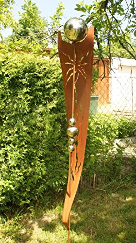 Rost Garten Gartendeko Rost Stecker Rostsäulen mit 5 Edelstahlkugeln