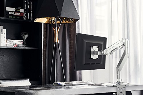 Schwenkbar Tischständer, Bestand® Neigbare Drehbare Aluminium Monitor & TV Halterung für 17“ – 32“ TV Bildschirm & PC Monitor, NUR kompatibel mit VESA-Lochabstand: 75 x 75 mm, 100 x 100 mm – Weiß - 6