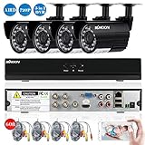 kkmoon kits Constará de 4 canal DVR completa 1080N AHD + 4*1500TVL 720P AHD cámara IR resistente al agua + 4*60 pies de cable para el sistema de seguridad de circuito cerrado de televisión
