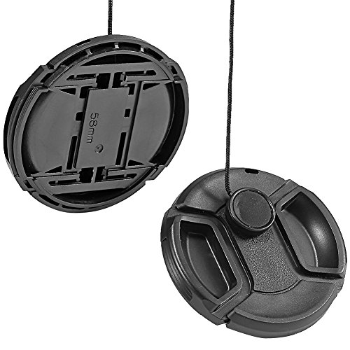 Neewer   58mm Kit d Accessoires pour Appareil Photo Canon Rebel T5i T4i T3i T3 T2i T1i XT XTi XSi SL1 Canon EOS 700D 650D 600D 550D 500D 450D 400D 350D 300D 1100D 1000D 100D 60D Kit Comprend 5 Etuis Housse de Protection pour Cam  ra Objectif 58MM   5 Lass Longues pour Bouchon d Objectif   1 Chiffon Microfibre de Nettoyage