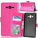 Produktbild Nancen Samsung Galaxy On7/G6000 (5,5 Zoll) Lederhülle Neu Style Acht Farbe Weich PU Flip Case Ledertasche/Schutz Etui, Einfach Vintage Kollektion Karten Slot Foto Wallet Hülle Handy Tasche Zubehör
