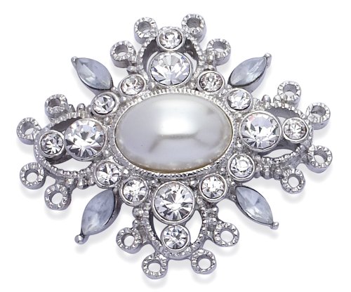 Jodie Rose Damen-Brosche Metall Glaskristall 38 mm 11901