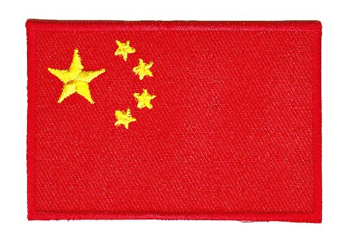 Aufnäher Bügelbild Aufbügler Iron on Patches Applikation Flagge China