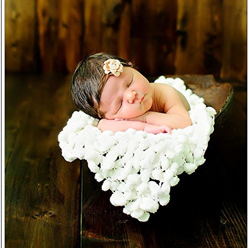 Jastore ® Foto Fotografie Prop Baby-Weiß Häkeln Strick Balls Blanket - 3