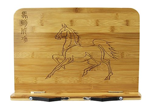 LH246-1 Leseständer Buchhalter aus Natur Bamboo, Große Ausführung - 2