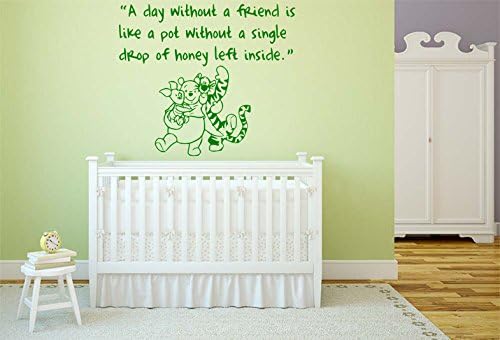 Winnie The Pooh & Friends Quote Wall Art Decal NQ13 (Medium: 70cm - 60cm, Green)