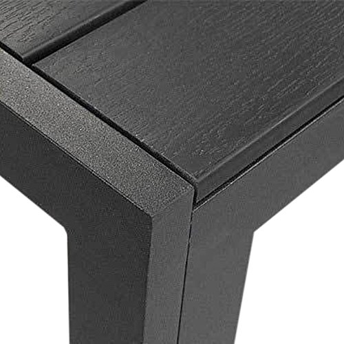 Wohaga® Elegante 7-teilige Sitzgarnitur Gartengarnitur Aluminium Polywood / Non Wood Tisch 205x90x74,5cm + 6x Gartenstuhl stapelbar mit Textilenbespannung Terrassenmöbel Sitzgruppe Gartenmöbel Set