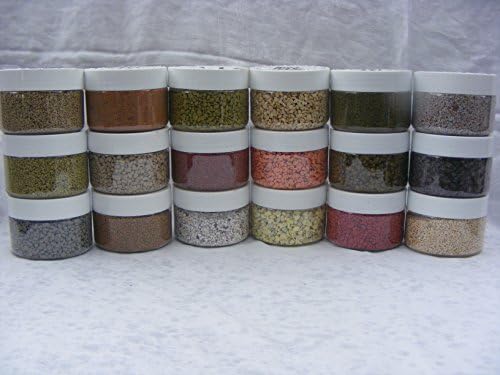 Complete Huge Model Makers Hobby Kit Set Ballast Scatter Sand & Gravels 18 x 200 ml Storage Jars With Lids 5.0 KG Total Weight Suitable For All Gauges Warhammer Trains Landscaping Scenery World War