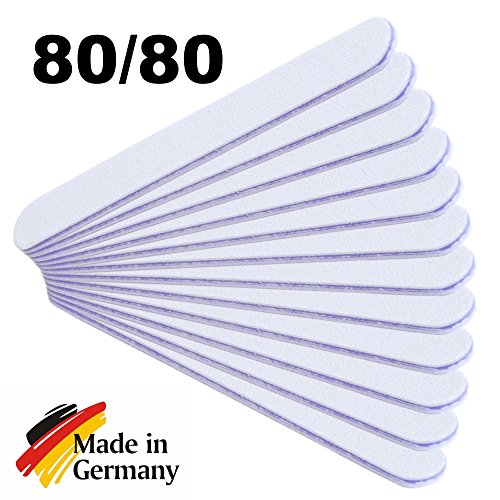 Profifeile 80er Körnung – Nagelfeile gerade weiss – lila Kern – Grit 80/80 – 12er Pack - 2
