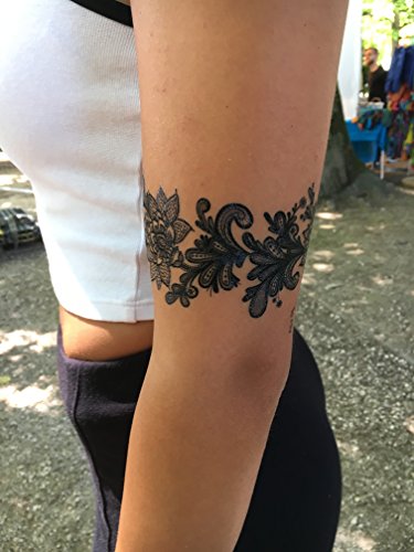 3 Bögen Henna TATTOO SCHWARZ Black B Fake Flash Tattoo Aufkleber Traumfänger und Henna Motive - 7