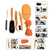 Produktbild OFKPO 6 Stück Fahrradreiniger Kit,Professionelle Fahrrad Reiniger Werkzeug(Orange)
