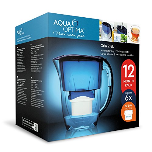 confronta il prezzo Aqua Optima EJ0659 Brocca e Filtro Cartucce, Blue, 26 x 11 x 25 cm miglior prezzo