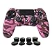 Produktbild Hikfly Silikon mit Gummi-Öl-Gel-Controller Deckel Hautschutz Fall Faceplates Kits für Sony Playstation 4 PS4 / PS4 Slim / PS4 Pro Controller Videospiele mit 8 x FPS Pro Daumen Griffe Caps)(Rosa)