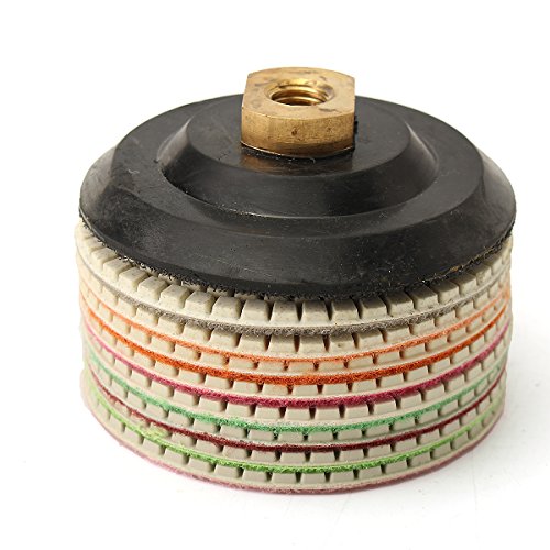 Baban 9pcs Schleifscheibe Polierscheiben Diamant Polierscheibe polishing pads Steinschleifer Inkl 4“ Teller für Marmor - 6