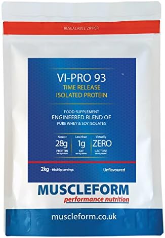 Vi-Pro 93 2kg/4.4lb Re-Sealable Pouch Pure Isolate 'Time Release' 93% Protein Blend- Unflavoured - Fast Delivery