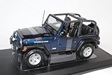 Modell ist Neu und OVP Jeep Wrangler Rubicon Cabrio Blau 1/18 Maisto Modellauto Modell Auto