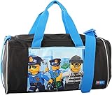 LEGO Sporttasche mit LEGO CiTY Motiv Police Chopper, eignet sich gleichermaßen als Reise- und Sporttasche und werden LEGO Fans begeistert für unterwegs nutzen