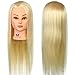 Neverland Beauty 22 Inch 30% Real Human Hair Hairdressing Cosmetology Training Head Blonde Mannequin Head Hairdresser Training Head with Clamp for College and Professional Use #613