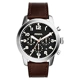Fossil Pilot 54 Herren-Armbanduhr 44mm Armband Leder Braun Batterie FS5143