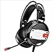 Produktbild WSG 3,5Mm Gaming Headset Mic Kopfhörer Stereo LED Verstärker, Mikrofon Für Computer- PC, On-Cable-Bedienelemente, Noise Cancelling, Sport-Performance-Ohrpolster, Geringes Gewicht,