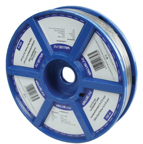 Preisvergleich Produktbild Valueline VLAR26507E100 Lautsprecherkabel (2x 0,75mm²) 100m Rolle grau