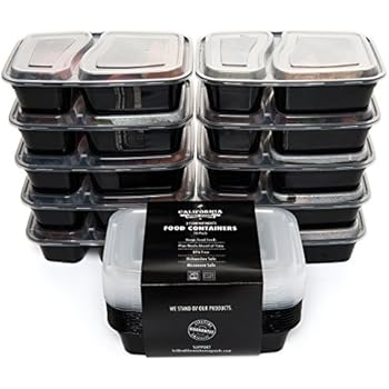 Lot 9 Boîtes Lunch Trois Compartiments Avec Couvercles – Préparation Repas Noir