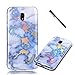 Produktbild Tifightgo Samsung Galaxy J5 2017 Hülle Marmor,Ultra Dünn Case für Samsung Galaxy J5 2017,Premium Elegant Fashion Schön Farbe Glänzend Marmor Series Muster Blau Design Weich Flexibel TPU Gel Silikon Rahmen Crystal Clear Transparent Handyhülle Durchsichtige Kratzfest Stoßfest Fallschutz Backcover Slimcase Bumper Cover Schutz Tasche Schale Schutzhülle für Samsung Galaxy J5 2017,1x Schwarz Stylus Stift