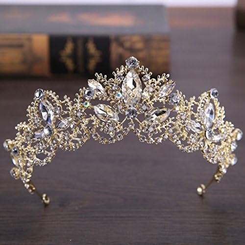SKYlive Bridal Crown , Gold Crown Bride Tiara Diadem Coronet Hair bands (gold)