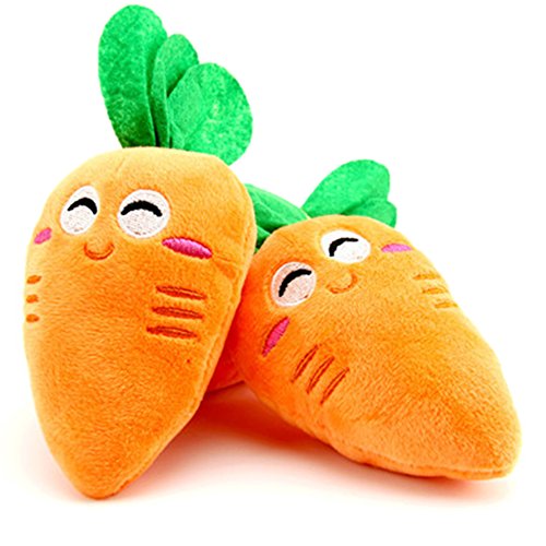 Healthy clubs - Juguete de Peluche con Sonido para Perros y Mascotas, diseño de Zanahoria, Carrot